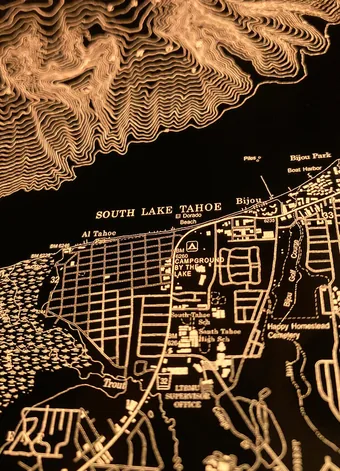 Lake Tahoe map closeup: South Lake Tahoe