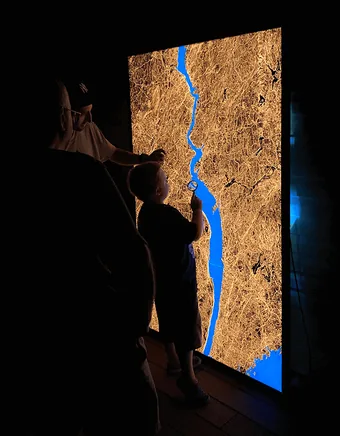 6x4-foot map of New York’s Hudson River Valley.